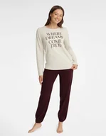 Piżamy damskie - Piżama Gracy 40930-08X Beżowo-Bordowa - miniaturka - grafika 1