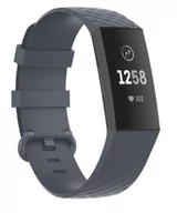 Akcesoria do smartwatchy - opaska pasek bransoleta SMOOTHBAND Fitbit Charge 3 / 4 szaro-niebieska - miniaturka - grafika 1