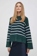 Swetry damskie - Pepe Jeans sweter z domieszką wełny damski kolor zielony - miniaturka - grafika 1