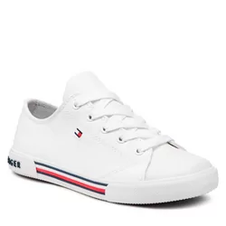 Tommy Hilfiger Trampki Low Cut Lace Up Sneaker T3X4-30692-0890 S White 100  - Ceny i opinie na Skapiec.pl