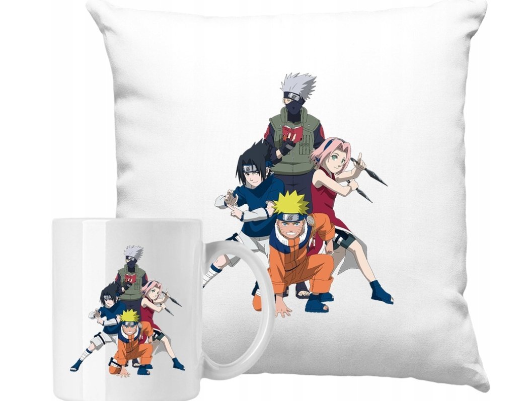 ZESTAW PODUSZKA + KUBEK Naruto Anime Pomysł na Prezent +IMIĘ #1