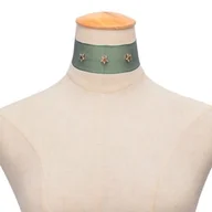 Naszyjniki - Choker NASZYJNIK gwiazdki zielony - miniaturka - grafika 1