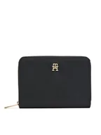 Portfele - Tommy Hilfiger Mały Portfel Damski Th Icon Med Za Nylon AW0AW17741 Czarny - miniaturka - grafika 1