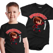 Body dla niemowląt - Body dziecięce Spiderboy is coming z nadrukiem Super Bohatera Dla Niego - miniaturka - grafika 1