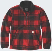 Bluzy męskie - Polar Carhartt Fleece Pullover CrabApple Plaid - miniaturka - grafika 1