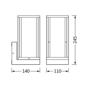 OSRAM Kinkiet zewnętrzny ENDURA CLASSIC FRAME, możliwość ściemniania, aluminiowy / szary / cynkowy, aluminium, nowoczesny - Lampy ogrodowe - miniaturka - grafika 1