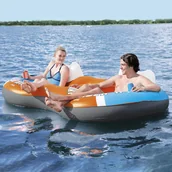 Materace dmuchane i koła do pływania - Bestway 43113 pływak basenowy i plażowy Czarny, Żółty Siedzisko do pływania Winyl, Swim ring - miniaturka - grafika 1