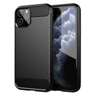 Etui i futerały do telefonów - Etui Cadorabo do Apple iPhone 11 PRO - Etui w kolorze szczotkowanej czerni - Etui na telefon komórkowy wykonane z silikonu TPU o wyglądzie włókna węglowego ze stali nierdzewnej - Silikonowe etui Ultra Slim Soft Back Cover Case Bumper - miniaturka - grafika 1
