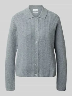 Kurtka z dzianiny z kaszmiru z wykładanym kołnierzem - Swetry damskie - miniaturka - grafika 1