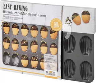 Birkmann kształt łapy niedźwiedzia-/Madeleine-Easy baking blacha do pieczenia, nierdzewna, szara, 1.4 x 36.8 x 10 cm, 4-jednostek 881525 - Formy do ciast - miniaturka - grafika 1