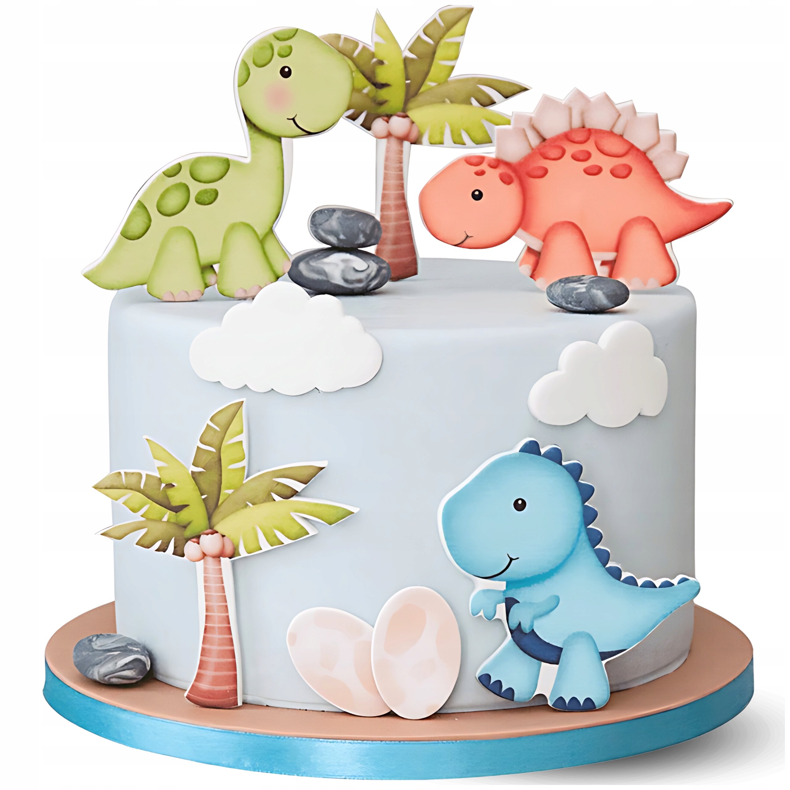 Zestaw do dekoracji tortu Dinozaury 2D 13 el. na roczek figurki na tort