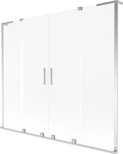 Mexen Velar L Duo parawan nawannowy 2-skrzydłowy rozsuwany 180 x 150 cm, szron, chrom - 896-180-003-32-01 - Parawany nawannowe - miniaturka - grafika 1