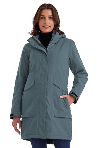 killtec Kobiety Parka/płaszcz wodoodporny z odpinanym kapturem Damen Funktionsparka, blaugrau, 48, 43284-000