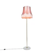 Lampy stojące - QAZQA Lampa podłogowa retro mosiądz klosz różowy Granny 45cm - Kaso - miniaturka - grafika 1