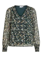 Bluzki damskie - Vila Damska bluzka Vifalia ALA Ponderosa L/S Top/Lc z długim rękawem, zielony, 38 - miniaturka - grafika 1
