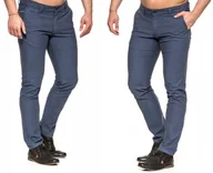 Spodnie męskie - SPODNIE MĘSKIE W KRATĘ VANKEL JEANS 093 - 90cm/L32 - miniaturka - grafika 1