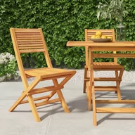 Fotele i krzesła ogrodowe - vidaXL Składane krzesła ogrodowe, 2 szt., 47x62x90 cm, drewno tekowe - miniaturka - grafika 1