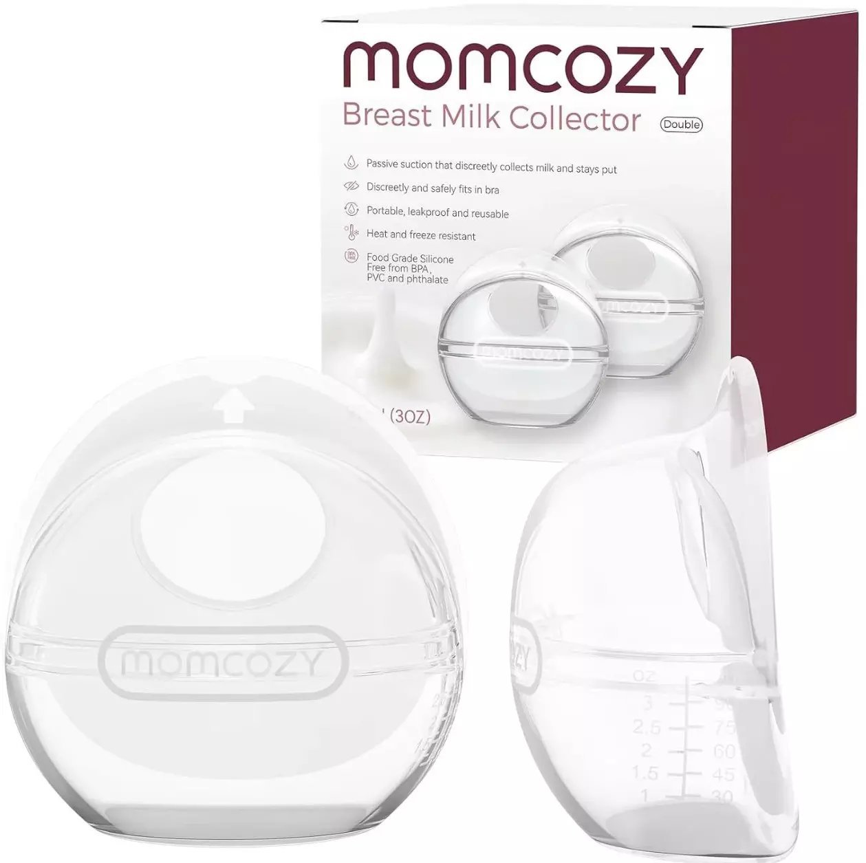 MOMCOZY 90ML REUSABLE MILK COLLECTOR FOR BREASTMILK-DOUBLE