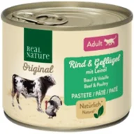 Mokra karma dla kotów - REAL NATURE Adult Wołowina i drób z olejem lnianym 6x200 g - miniaturka - grafika 1