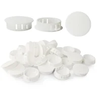 Śruby i nakrętki - Zaślepki wtykowe - okrągłe i blokowane - do rurek słupków ogrodzeniowych - 35 mm, 30 szt. - białe - miniaturka - grafika 1