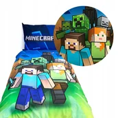 Pościel dla dzieci - Pościel Minecraft 140x200 dziecięca gra klocki Alex Steve Pig bawełniana - miniaturka - grafika 1