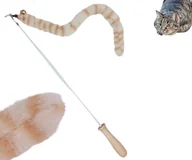 Zabawki dla kotów - Wędka dla kota zabawka z dzwoneczkiem biała - miniaturka - grafika 1
