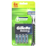 Maszynki do golenia i wkłady - Gillette Sensor3 Sensitive, Wkład, 8szt. - miniaturka - grafika 1