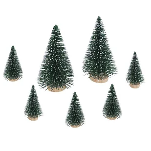 Choinki Dekoracyjne Ośnieżone Do Stroików Mix 7 Szt. - Ozdoby bożonarodzeniowe - miniaturka - grafika 1