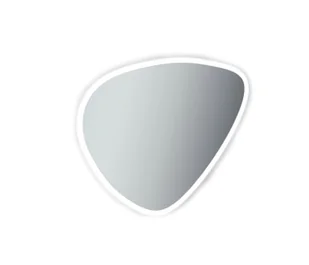 Lustro łazienkowe led barwa neutralna asymetryczne 80x66 cm Lapis Ruke 408713 - Lustra - miniaturka - grafika 1