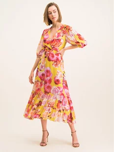Pinko Sukienka letnia 20201 BLK01 1G14KD 7932 Kolorowy Regular Fit - Sukienki - miniaturka - grafika 1