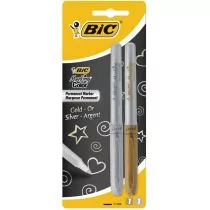 BIC Marker Permanentny Złoty &amp Srebrny - Przybory szkolne - miniaturka - grafika 1