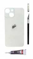 Części serwisowe do telefonów - OEM Panel tylny biały do iPhone 13 mini Big Hole szkło tylne klapka baterii - miniaturka - grafika 1