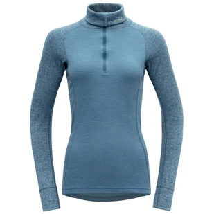 Damska koszulka Devold Duo Active Merino 205 Z.Neck Rozmiar: S / Kolor: jasnoniebieski - Koszulki sportowe damskie - miniaturka - grafika 1