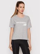 Koszulki sportowe damskie - New Balance T-Shirt Stacked WT03805 Szary Relaxed Fit - miniaturka - grafika 1