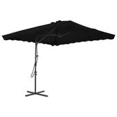 Parasole ogrodowe - vidaXL Parasol ogrodowy na stalowym słupku, czarny, 250x250x230 cm vidaXL - miniaturka - grafika 1