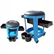 Wózki magazynowe - SILVER STOŁEK WÓZEK TABORET METALOWY WARSZTATOWY Z KÓŁKAMI 3 PÓŁKI S11644 - miniaturka - grafika 1