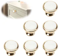 Klamki - szt. uchwytów meblowych, złoty uchwyt meblowy, biała gałka do drzwi, gałka do drzwi szafki ze śrubami montażowymi, okrągła klamka do drzwi odpowiedni - miniaturka - grafika 1