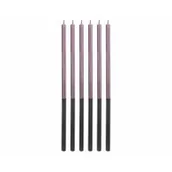 Dekoracje i nakrycia stołu na imprezę - Godan Świeczki urodzinowe Platinum liliowe - 14,5 cm - 6 szt. 7C-SPLI - miniaturka - grafika 1