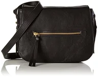 Torebki damskie - PIECES Pcsandy Leather Cross Body, Torebka Damska na Ramię, Czarna, 9 x 19 x 24 cm - miniaturka - grafika 1