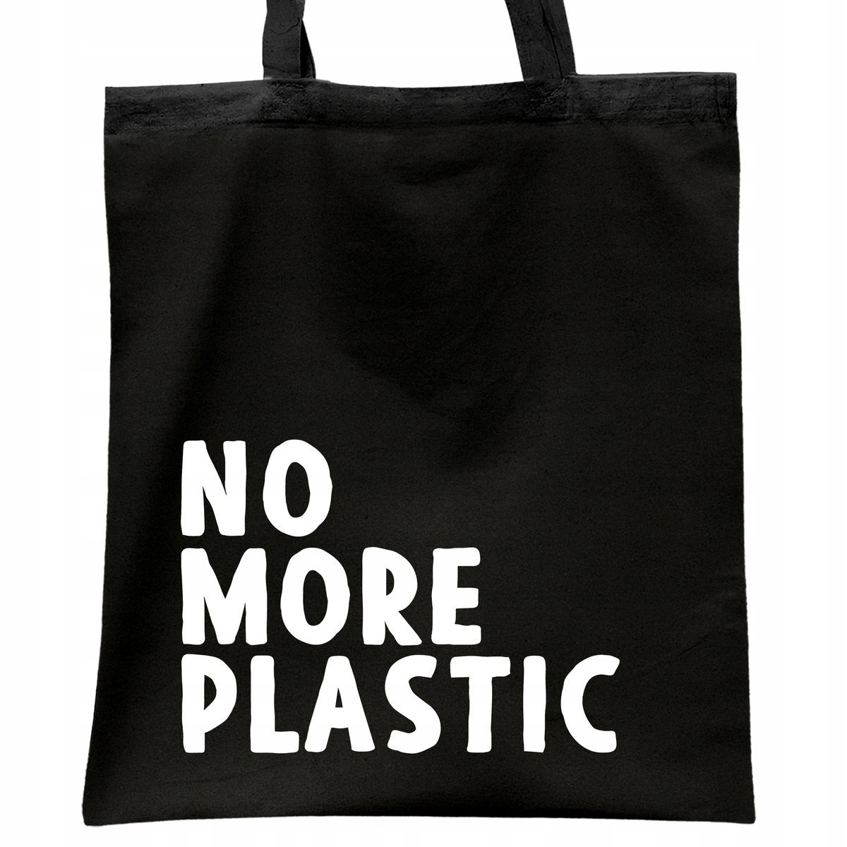 Torba bawełniana czarna na zakupy No More Plastic Eco Ekologia