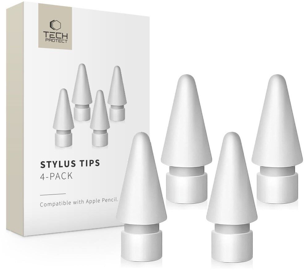 Tech-Protect TECH-PROTECT STYLUS TIPS 4-PACK APPLE PENCIL WHITE