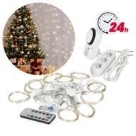 Oświetlenie świąteczne - Kurtyna 300 LED 3x3m 8 funkcji z pilotem + programator + przedłużacz 3m - miniaturka - grafika 1
