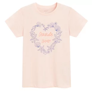 Cool Club, T-shirt dziewczęcy, koralowy - Koszulki dla dziewczynek - miniaturka - grafika 1