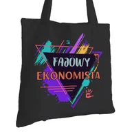 Torby i wózki na zakupy - Torba Bawełniana dla Ekonomisty Czarna Na Prezent ekologiczna Trwały Nadruk - miniaturka - grafika 1
