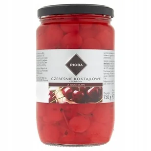 Czereśnie koktajlowe czerwone z ogonkami 750g - Rioba - Konfitury, marmolady, powidła - miniaturka - grafika 1