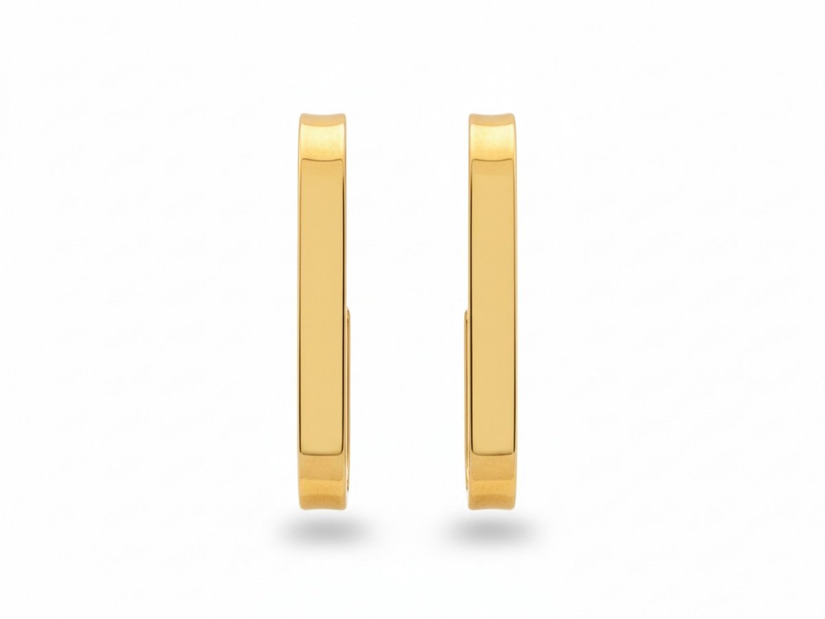 Kolczyki złote próby 375 eleganckie podłużne 23,5 mm na sztyfcie dla kobiet