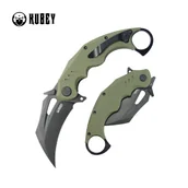 Noże - Nóż składany Kubey Wrath Green G10, Blackwashed 14C26N by MUZI Design (KU261F) - miniaturka - grafika 1