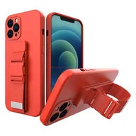 Etui i futerały do telefonów - Rope case żelowe etui ze smyczą łańcuszkiem torebka smycz Xiaomi Redmi Note 9 Pro / Redmi Note 9S czerwony - miniaturka - grafika 1