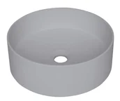 Umywalki - Umywalka nablatowa granitowa Silia szary metalik Deante - miniaturka - grafika 1