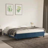 Łóżka - Lumarko Rama łóżka, ciemnoniebieska, 160x200 cm, tapicerowana aksamitem - miniaturka - grafika 1